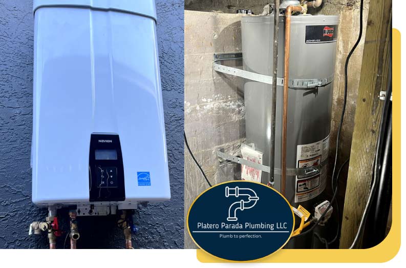 Professional installation of tankless water heater in Sacramento home