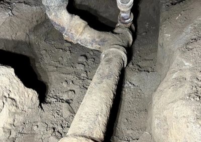 sewer line replacement, showing the removal of old pipes and the installation of new, durable materials