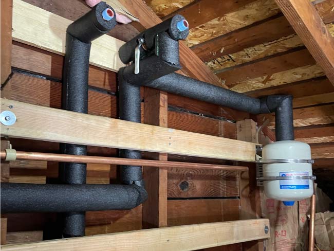 tankless water heater on attic